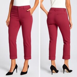 NWT Betabrand EasyCrop Trouser Straight‎ Leg Berry Size Large MSRP $88 DPYP